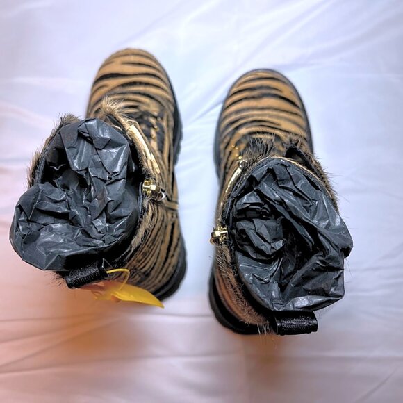 Roberto Cavalli Tiger Print Calf Hair Combat Boots - Picture 7 of 12